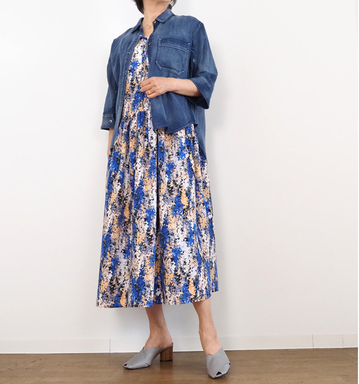 Liyoca リヨカ ノースリーブロングワンピース 花柄プリント レディース