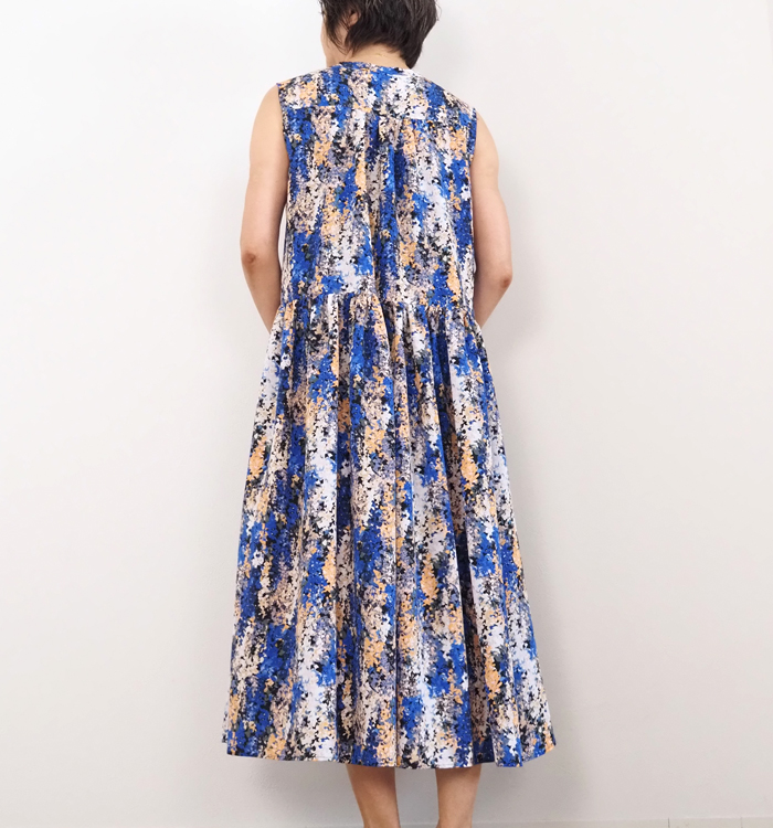 Liyoca リヨカ ノースリーブロングワンピース 花柄プリント レディース