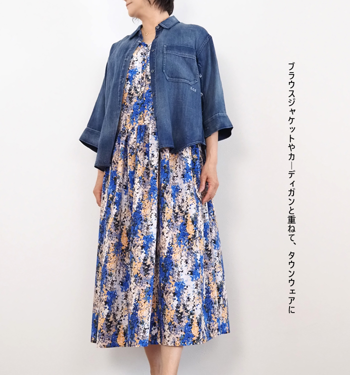 Liyoca リヨカ ノースリーブロングワンピース 花柄プリント レディース