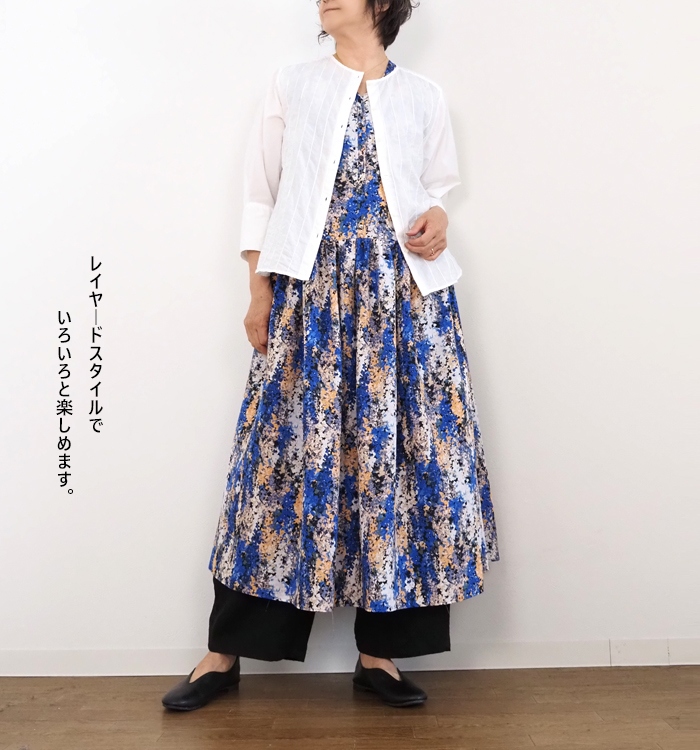 Liyoca リヨカ ノースリーブロングワンピース 花柄プリント レディース