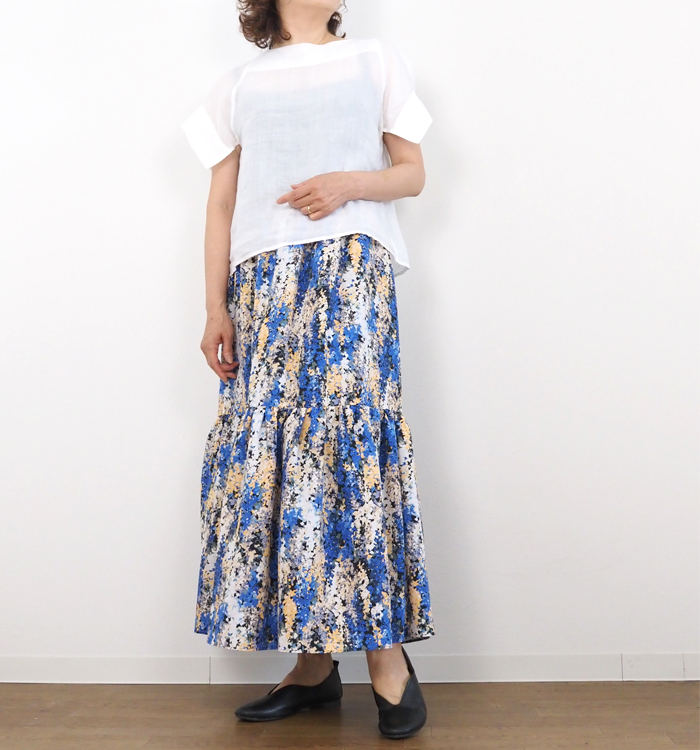 Liyoca リヨカ ティアードスカート 花柄プリント レディース