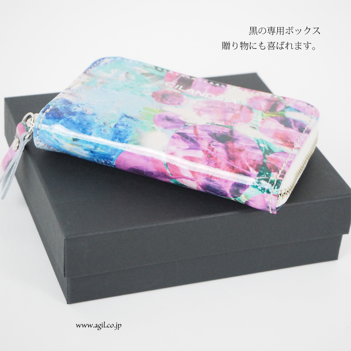 CILANDSIA(チランドシア) 牛革プリントレザー ミニ財布 ラミネート加工 メンズ レディース