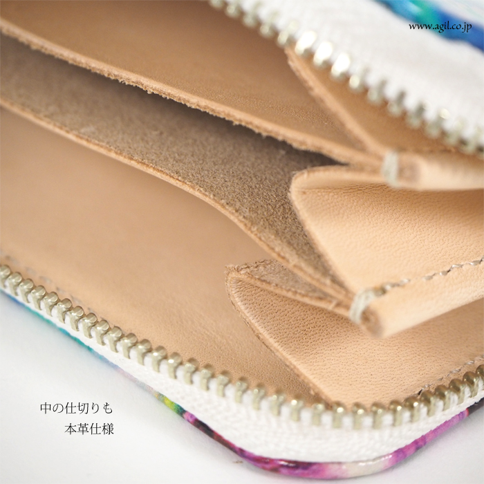 CILANDSIA(チランドシア) 牛革プリントレザー ミニ財布 ラミネート加工 メンズ レディース