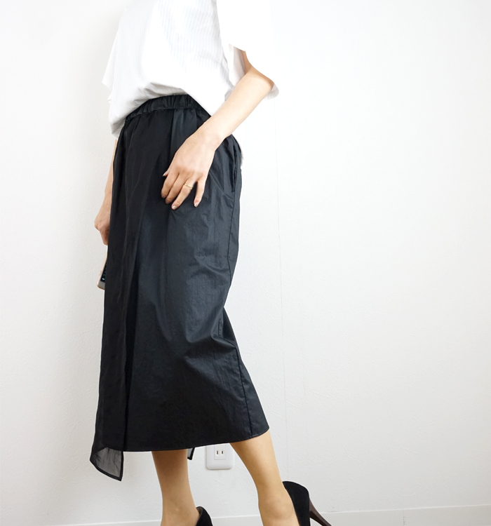 NICO,nicholson & nicholson (ニコ,ニコルソンアンドニコルソン) コットンオーガンジーラップスカート ブラック レディース