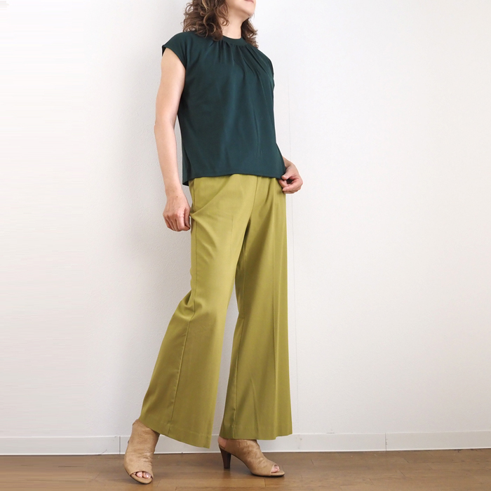 manon マノン フレンチスリーブモックTシャツ レディース