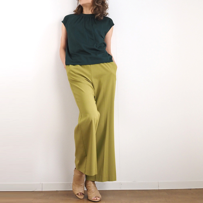 manon マノン フレンチスリーブモックTシャツ レディース