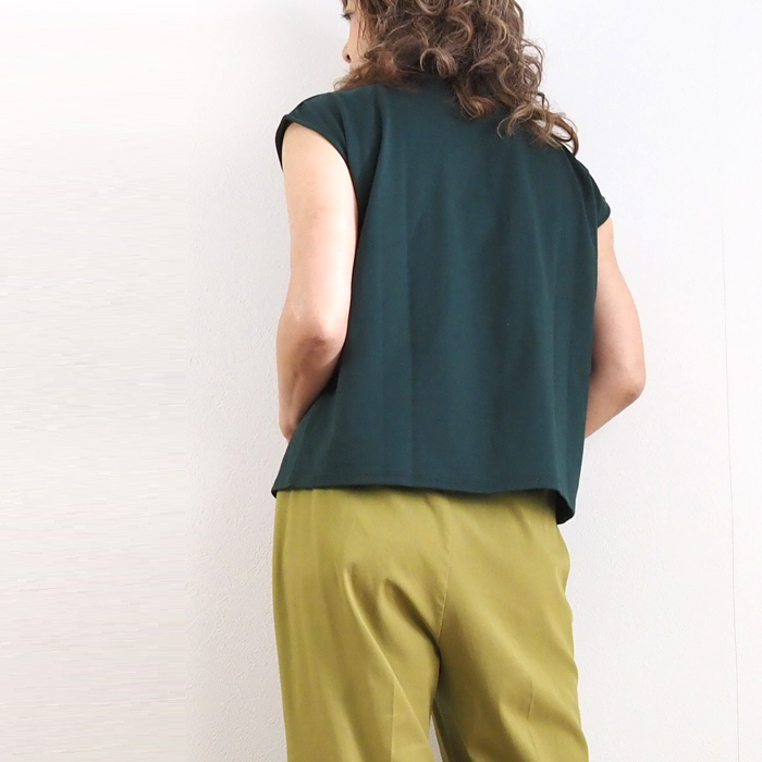 manon マノン フレンチスリーブモックTシャツ レディース