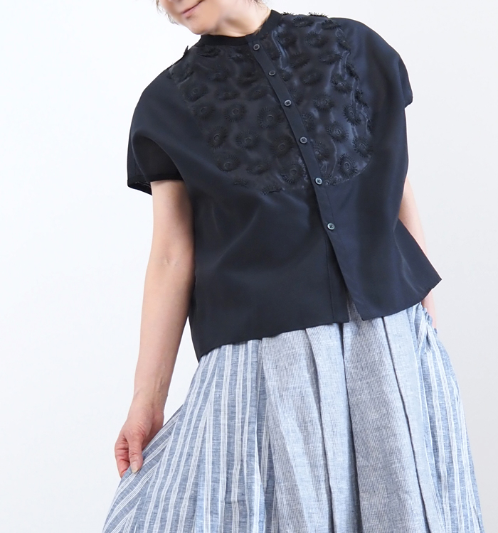 MANON マノン オーガンジーフレンチブラウス レディース