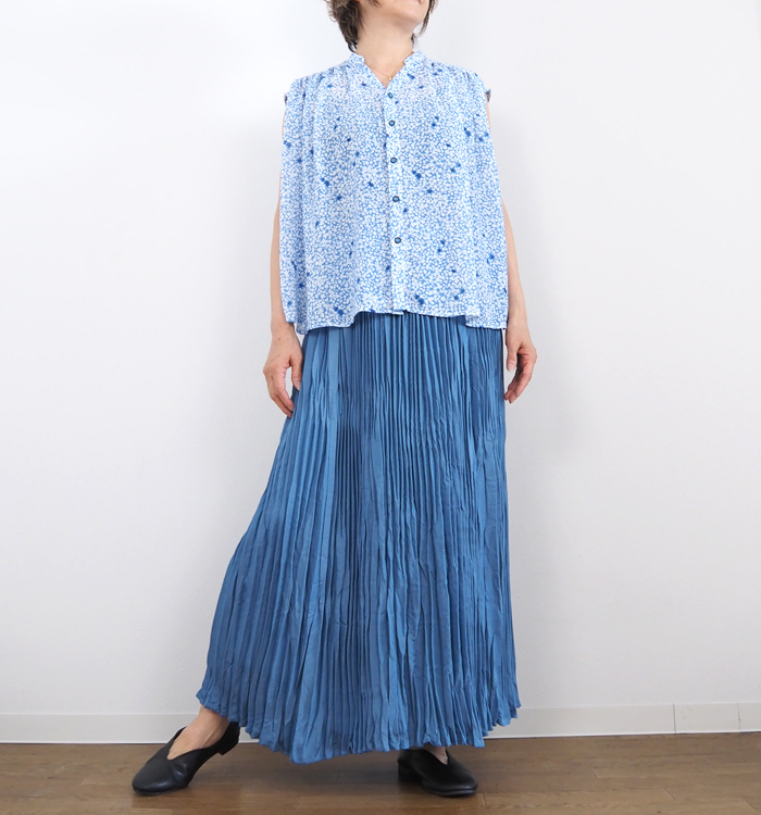 MANON マノン ブラウス フレンチスリーブ オリジナルフラワープリント レディース