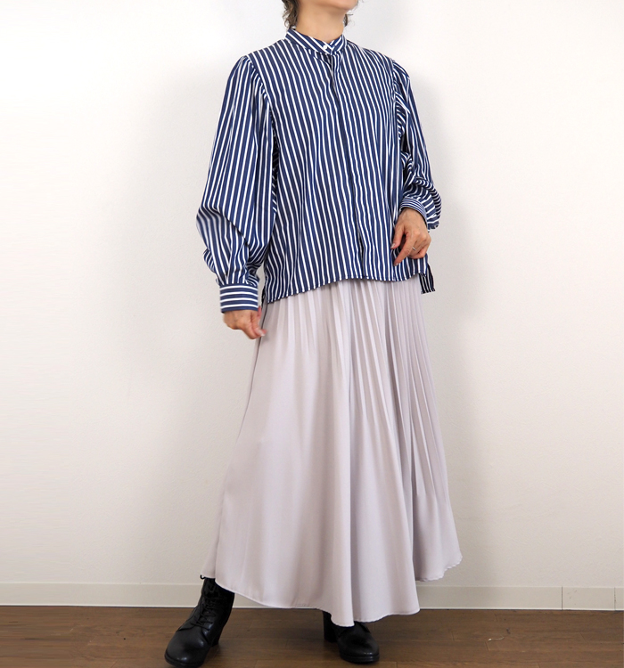 タグ付き新品】マドモアゼルノンノン（nonno）シルク混ギャザー