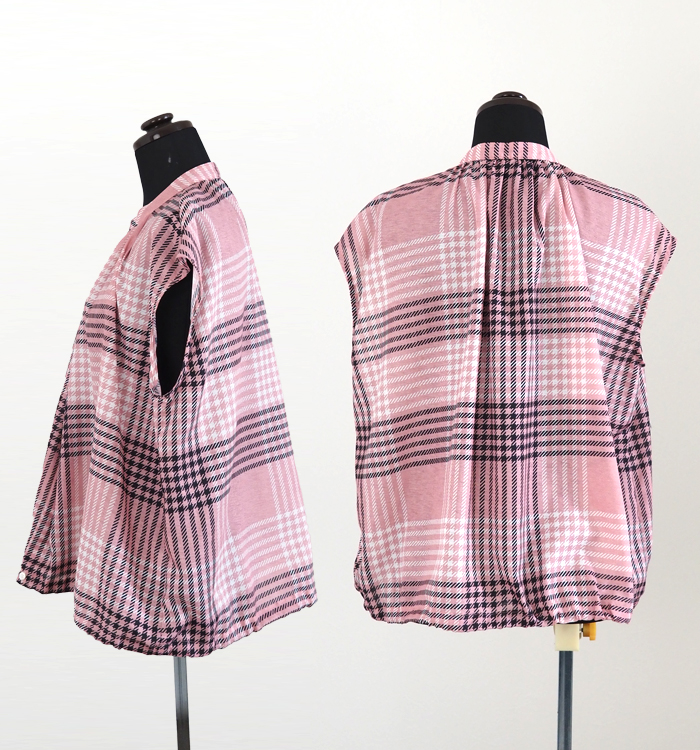MANON チェックプリント スピンドル裾 ディテール