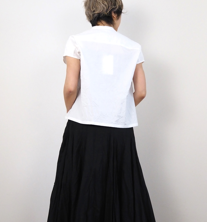 nicholson and nicholson ニコルソンアンドニコルソン シワ加工 フリルブラウス