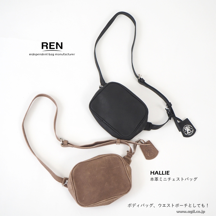 REN レン チェストバッグ ボディバッグ 本革 レディース メンズ HALLIE ハリー