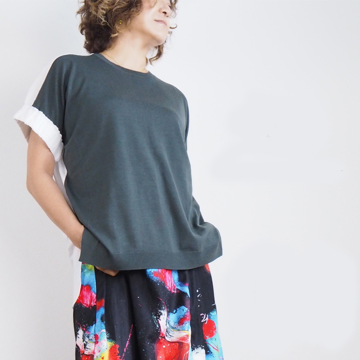 NICO,nicholson&nicholson ニコ,ニコルソンアンドニコルソン 布帛コンビ ニットプルオーバー レディース