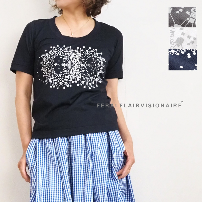 FERAL FLAIR VISIONAIRE フィラルフレア ヴィジョネア ラウンドネック プリントカットソー レディース